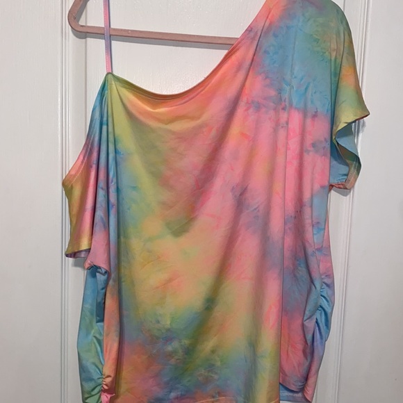 TIE- DYE OFF THE SHOULDER TOP - Picture 8 of 9